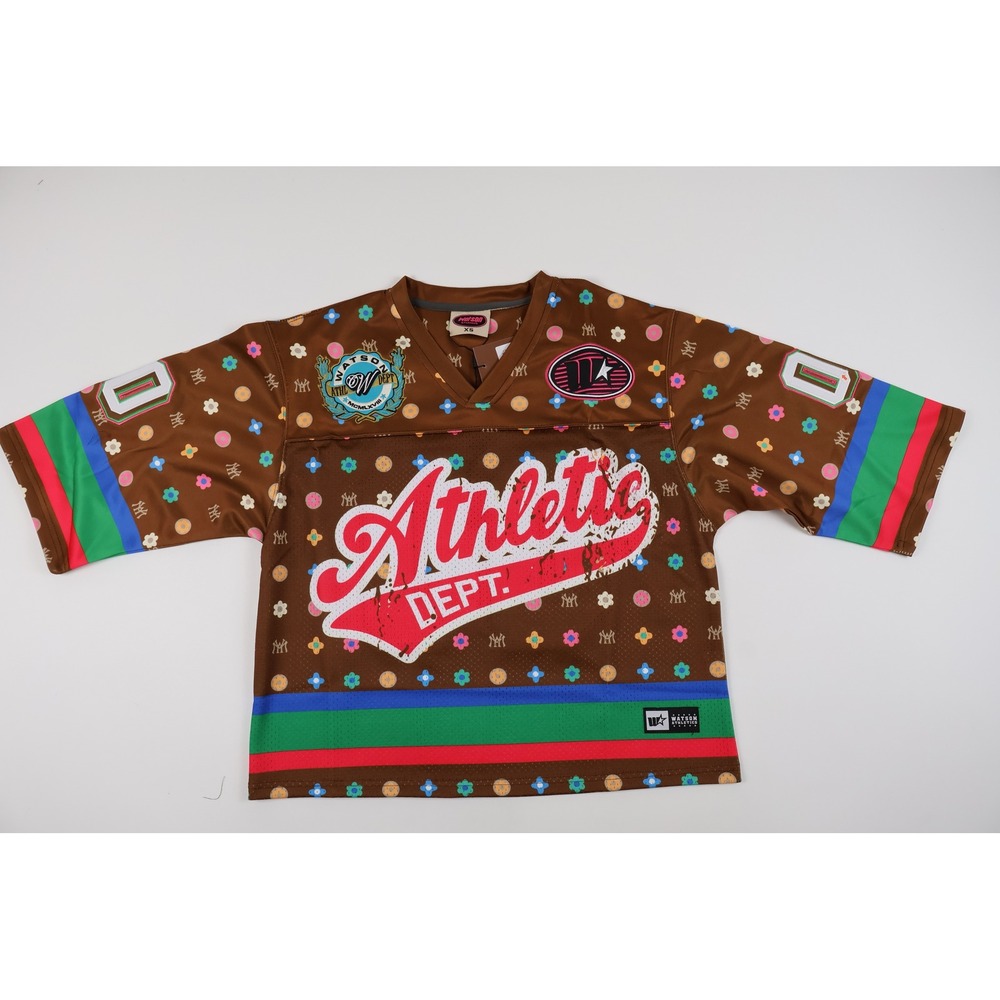 Watson Studios Athletic Dept Jersey Floral Monogram Brown XS NWT 150